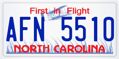 NC license plate AFN5510