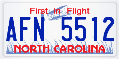 NC license plate AFN5512