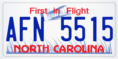 NC license plate AFN5515