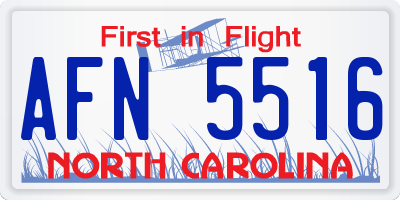 NC license plate AFN5516