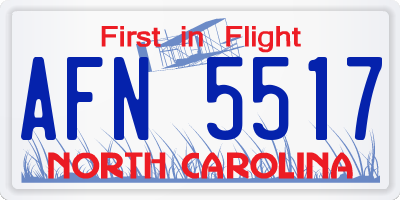 NC license plate AFN5517