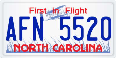 NC license plate AFN5520
