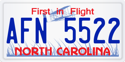 NC license plate AFN5522