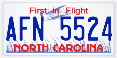 NC license plate AFN5524