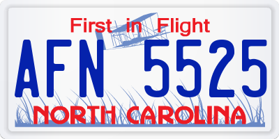 NC license plate AFN5525