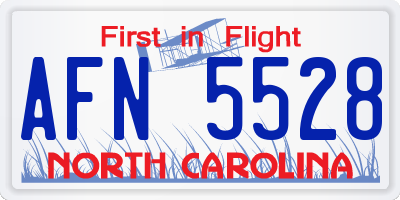 NC license plate AFN5528