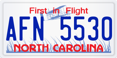 NC license plate AFN5530