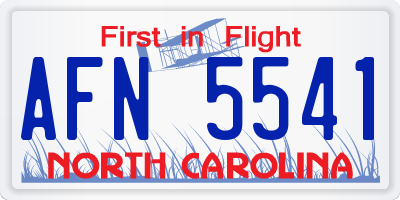 NC license plate AFN5541