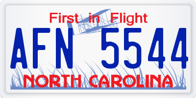 NC license plate AFN5544