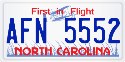 NC license plate AFN5552