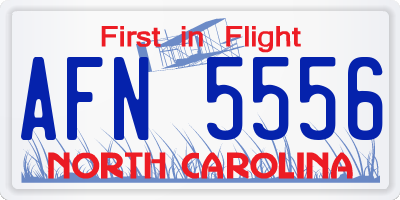 NC license plate AFN5556