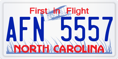 NC license plate AFN5557