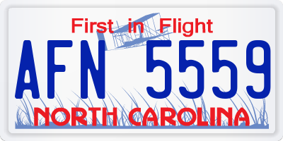 NC license plate AFN5559