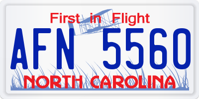 NC license plate AFN5560