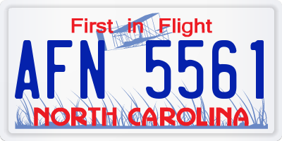 NC license plate AFN5561