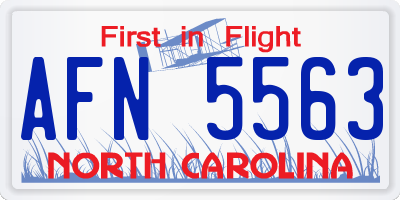 NC license plate AFN5563