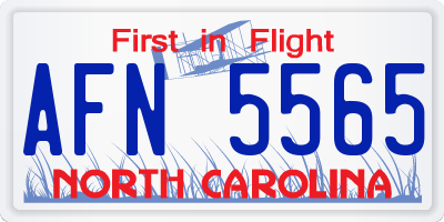 NC license plate AFN5565