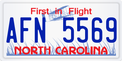 NC license plate AFN5569
