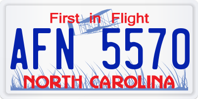 NC license plate AFN5570