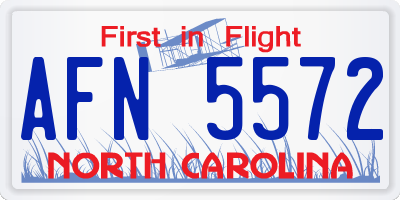 NC license plate AFN5572