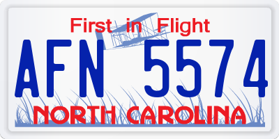 NC license plate AFN5574