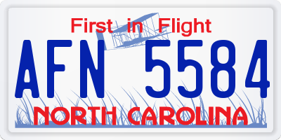 NC license plate AFN5584