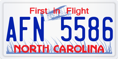 NC license plate AFN5586
