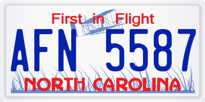 NC license plate AFN5587