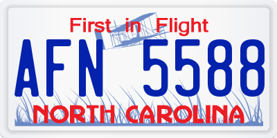 NC license plate AFN5588