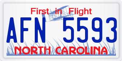 NC license plate AFN5593