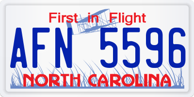 NC license plate AFN5596