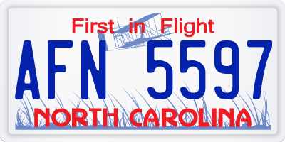 NC license plate AFN5597