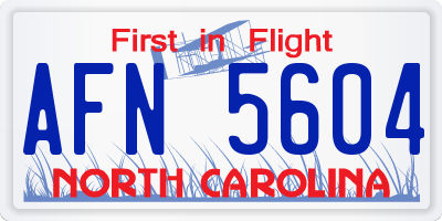 NC license plate AFN5604