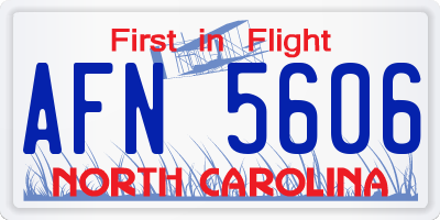 NC license plate AFN5606