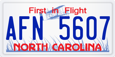 NC license plate AFN5607