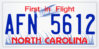 NC license plate AFN5612