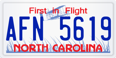 NC license plate AFN5619