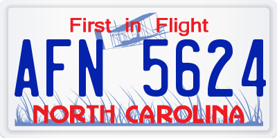 NC license plate AFN5624