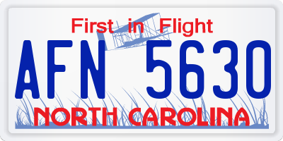 NC license plate AFN5630