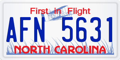 NC license plate AFN5631