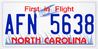 NC license plate AFN5638