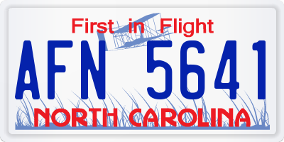 NC license plate AFN5641