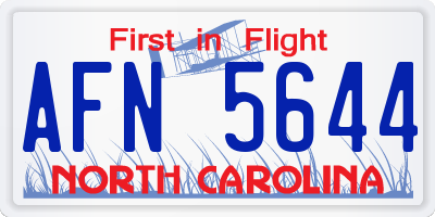 NC license plate AFN5644