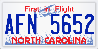 NC license plate AFN5652