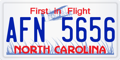 NC license plate AFN5656