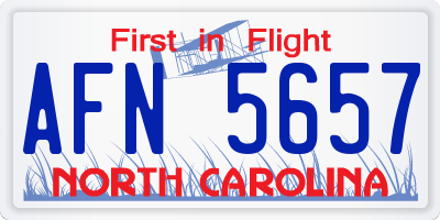 NC license plate AFN5657