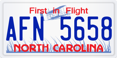 NC license plate AFN5658