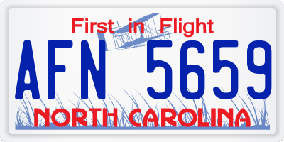 NC license plate AFN5659