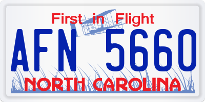 NC license plate AFN5660