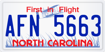 NC license plate AFN5663